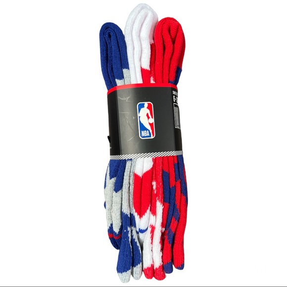 NBA Logoman Mens 6-12 Red White Blue Crew Sock NWT - Picture 4 of 7